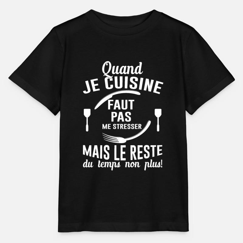 Cuisine Cuisinier Restaurant Cadeau Cuisinière Bbq - T-shirt bio MINI CREATOR Stanley/Stella Enfant - noir