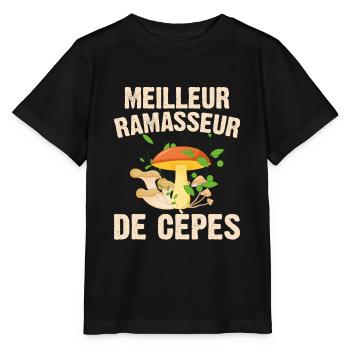 Meilleur Ramasseur De Cèpes Champignon Cadeau Cèpe - T-shirt bio MINI CREATOR Stanley/Stella Enfant - noir - Devant - Mikhail (115cm)