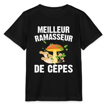 Meilleur Ramasseur De Cèpes Champignon Cadeau Cèpe - T-shirt bio MINI CREATOR Stanley/Stella Enfant - noir - Devant - Mikhail (115cm)