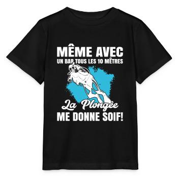 La Plongée Me Donne Soif Mer Cadeau Plongeur Apnée - T-shirt bio MINI CREATOR Stanley/Stella Enfant - noir - Devant - Mikhail (115cm)