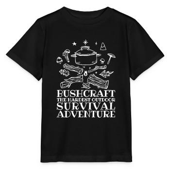 Bushcrafter Survival Outdoor-Camping-Camper - Stanley/Stella Kinder T-Shirt MINI CREATOR  - Schwarz - Vorne - Mikhail (115cm)