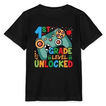 Level des 1. Jahres freigeschaltet - Stanley/Stella Kinder T-Shirt MINI CREATOR  - Schwarz - Vorne - Mikhail (115cm)