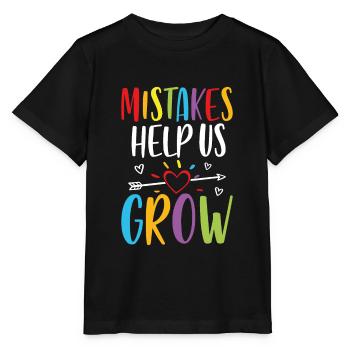 Mistakes help us grow - Stanley/Stella MINI CREATOR Kids’ T-Shirt - black - Front - Mikhail (115cm)