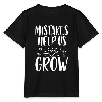 Mistakes help us grow - Stanley/Stella MINI CREATOR Kids’ T-Shirt - black - Front - Mikhail (115cm)