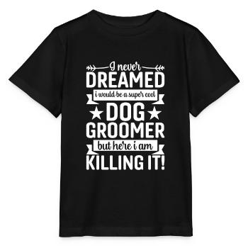 Super cool dog groomer - Stanley/Stella MINI CREATOR Kids’ T-Shirt - black - Front - Mikhail (115cm)