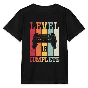 Level 18 abgeschlossen - Stanley/Stella Kinder T-Shirt MINI CREATOR  - Schwarz - Vorne - Mikhail (115cm)