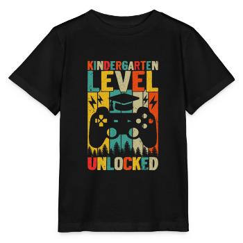 Kindergartenstufe freigeschaltet - Stanley/Stella Kinder T-Shirt MINI CREATOR  - Schwarz - Vorne - Mikhail (115cm)
