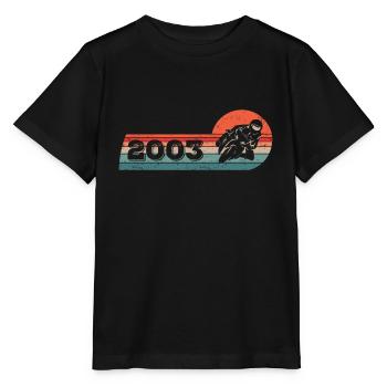 Motocycliste né en 2003 Anniversaire Cyclomoteur - T-shirt bio MINI CREATOR Stanley/Stella Enfant - noir - Devant - Mikhail (115cm)