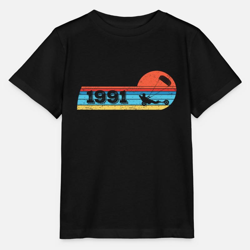 Kite Beach Sailor Né en 1991 Anniversaire - T-shirt bio MINI CREATOR Stanley/Stella Enfant - noir