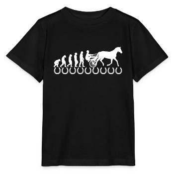 Trabrennpferd Trabrennsport Pferdesport Pferde - Stanley/Stella Kinder T-Shirt MINI CREATOR  - Schwarz - Vorne - Mikhail (115cm)