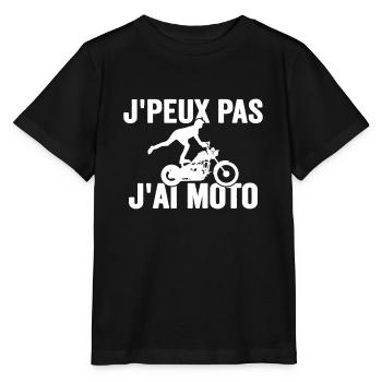 Je Peux Pas J'ai Moto Humour Cadeau Anniversaire - T-shirt bio MINI CREATOR Stanley/Stella Enfant - noir - Devant - Mikhail (115cm)
