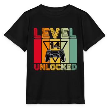 Jeu du 14e anniversaire Niveau 14 ans déverrouillé - T-shirt bio MINI CREATOR Stanley/Stella Enfant - noir - Devant - Mikhail (115cm)