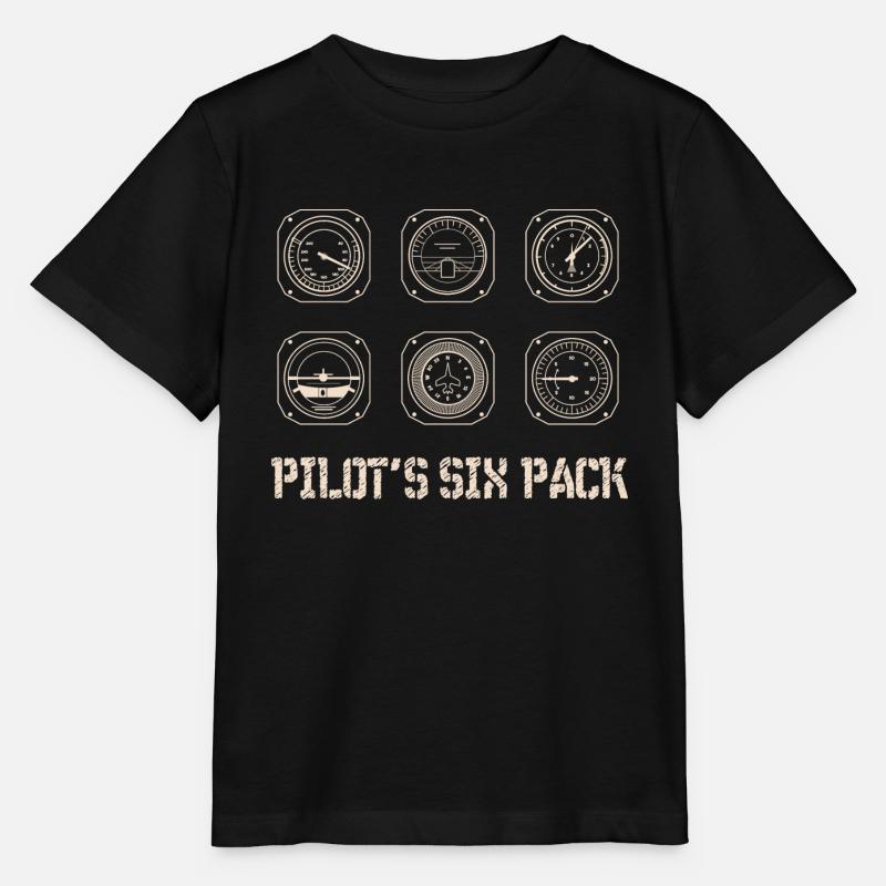 Pilote avion volant six pack avion aviation - T-shirt bio MINI CREATOR Stanley/Stella Enfant - noir