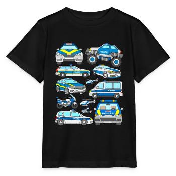 Police car design German police - Stanley/Stella MINI CREATOR Kids’ T-Shirt - black - Front - Mikhail (115cm)