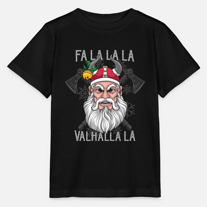Fa La La La La Valhalla La Viking Santa - T-shirt bio MINI CREATOR Stanley/Stella Enfant - noir