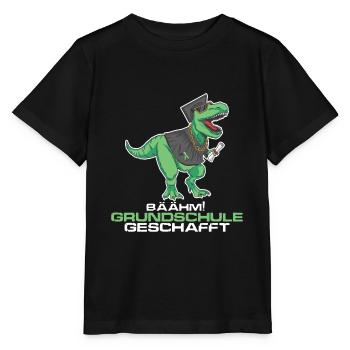 Grundschule geschafft, Schulkind Geschenkidee Dino - Stanley/Stella Kinder T-Shirt MINI CREATOR  - Schwarz - Vorne - Mikhail (115cm)