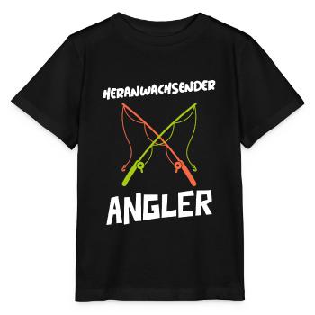 Heranwachsender Angler Nachwuchs Angler Angeln - Stanley/Stella Kinder T-Shirt MINI CREATOR  - Schwarz - Vorne - Mikhail (115cm)