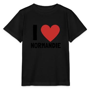 Normand: I Love Normandie J t'aime Normandie - Stanley/Stella Kinder T-Shirt MINI CREATOR  - Schwarz - Vorne - Mikhail (115cm)