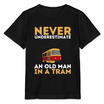 Tram Véhicule Train Tramway Trolley Téléphérique - T-shirt bio MINI CREATOR Stanley/Stella Enfant - noir - Devant - Mikhail (115cm)