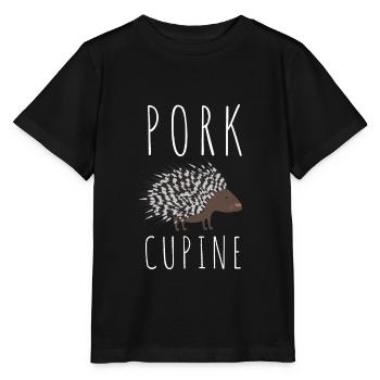 Porcupine Pig Hedgehog Rodent Hystricidae - Stanley/Stella MINI CREATOR Kids’ T-Shirt - black - Front - Mikhail (115cm)