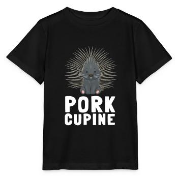 Porcupine Pig Hedgehog Rodent Hystricidae - Stanley/Stella MINI CREATOR Kids’ T-Shirt - black - Front - Mikhail (115cm)
