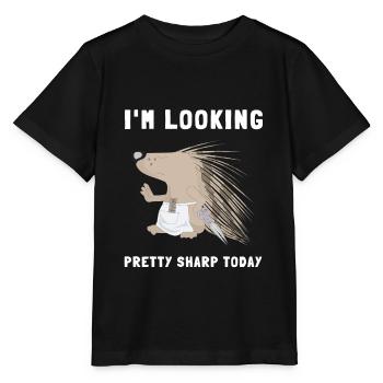 Porcupine Pig Hedgehog Rodent Hystricidae - Stanley/Stella MINI CREATOR Kids’ T-Shirt - black - Front - Mikhail (115cm)