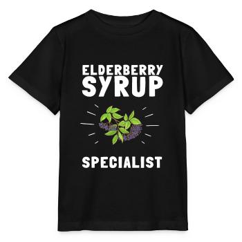 Elderberry Syrup Drink Flu Sambucus Homeopath - Stanley/Stella MINI CREATOR Kids’ T-Shirt - black - Front - Mikhail (115cm)