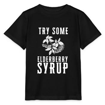 Elderberry Syrup Drink Flu Sambucus Homeopath - Stanley/Stella MINI CREATOR Kids’ T-Shirt - black - Front - Mikhail (115cm)