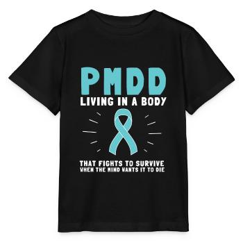 PMDD Awareness Premenstrual Syndrome Menstrual - Stanley/Stella Kinder T-Shirt MINI CREATOR  - Schwarz - Vorne - Mikhail (115cm)