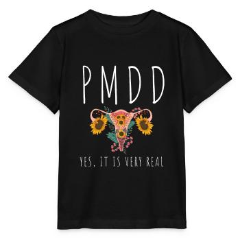 PMDD Awareness Premenstrual Syndrome Menstrual - Stanley/Stella Kinder T-Shirt MINI CREATOR  - Schwarz - Vorne - Mikhail (115cm)