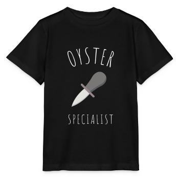Huîtres écaillées fruits de mer et pelleteuse de palourdes - T-shirt bio MINI CREATOR Stanley/Stella Enfant - noir - Devant - Mikhail (115cm)