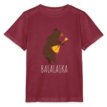 Balalaika Guitare Ukulélé Baglama Folk Russe - T-shirt bio MINI CREATOR Stanley/Stella Enfant - bordeaux - Devant - Kain (125cm)