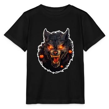 Loup-garou avec Halloween - T-shirt bio MINI CREATOR Stanley/Stella Enfant - noir - Devant - Mikhail (115cm)