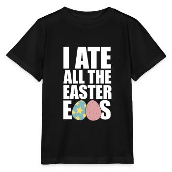 Easter eggs eaten gift celebration hunger food - Stanley/Stella MINI CREATOR Kids’ T-Shirt - black - Front - Mikhail (115cm)