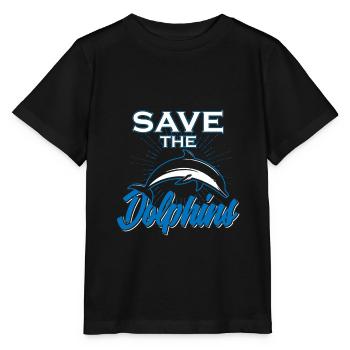 Rettet die Delphine Klimawandel Ozean Meer Tiere - Stanley/Stella Kinder T-Shirt MINI CREATOR  - Schwarz - Vorne - Mikhail (115cm)