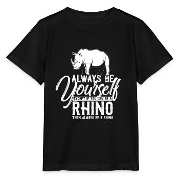 Sei ein Nashorn Aussterben Bedrohte Tierart Horn - Stanley/Stella Kinder T-Shirt MINI CREATOR  - Schwarz - Vorne - Mikhail (115cm)