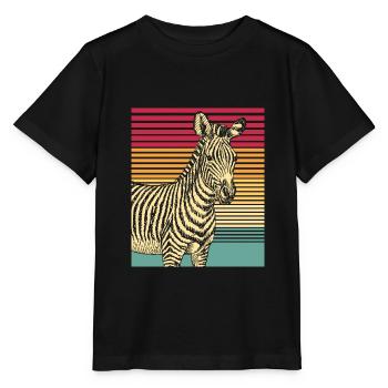 Zebra Retro Gift Animal Nature Safari Stripes. - Stanley/Stella MINI CREATOR Kids’ T-Shirt - black - Front - Mikhail (115cm)