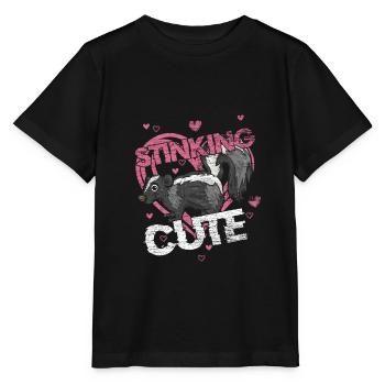 süßes Stinktier Gas Gasmaske Furz Dachs stinken - Stanley/Stella Kinder T-Shirt MINI CREATOR  - Schwarz - Vorne - Mikhail (115cm)