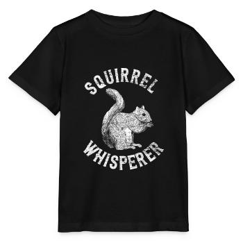 Squirrel Whisperer vintage gift animal forest - Stanley/Stella MINI CREATOR Kids’ T-Shirt - black - Front - Mikhail (115cm)