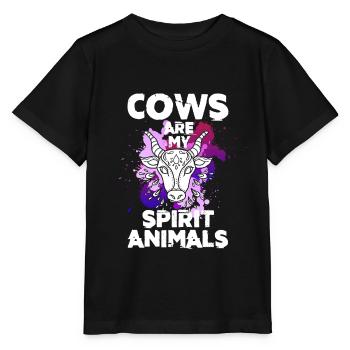 Les vaches sont mes animaux spirituels - T-shirt bio MINI CREATOR Stanley/Stella Enfant - noir - Devant - Mikhail (115cm)