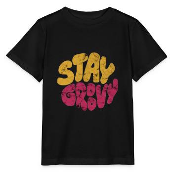 Stay Groovy - Stanley/Stella MINI CREATOR Kids’ T-Shirt - black - Front - Mikhail (115cm)