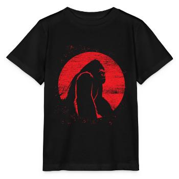 Singe Gorilla Moon Primate Animal cadeau - T-shirt bio MINI CREATOR Stanley/Stella Enfant - noir - Devant - Mikhail (115cm)