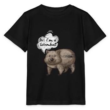 Wombat Animal Australie Lifestyle Cadeau - T-shirt bio MINI CREATOR Stanley/Stella Enfant - noir - Devant - Mikhail (115cm)