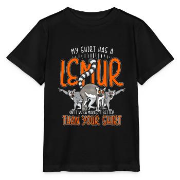 Lemur monkey semi-monkey animal gift animal protection. - Stanley/Stella MINI CREATOR Kids’ T-Shirt - black - Front - Mikhail (115cm)