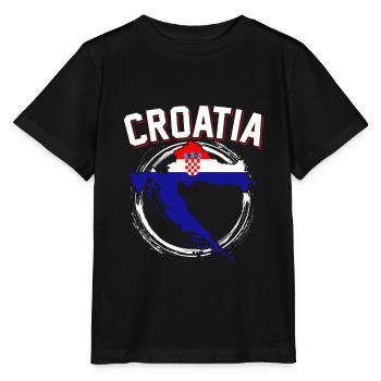Karte Kroatien - Stanley/Stella Kinder T-Shirt MINI CREATOR  - Schwarz - Vorne - Mikhail (115cm)