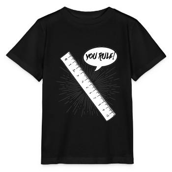 Ruler teacher student school student gift - Stanley/Stella MINI CREATOR Kids’ T-Shirt - black - Front - Mikhail (115cm)