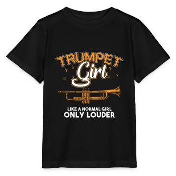 Trompette fille instrument musique notes cadeau - T-shirt bio MINI CREATOR Stanley/Stella Enfant - noir - Devant - Mikhail (115cm)