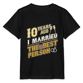 10. Hochzeitstag Heiraten - Stanley/Stella Kinder T-Shirt MINI CREATOR  - Schwarz - Vorne - Mikhail (115cm)