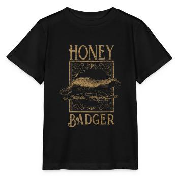 Honig Dachs Afrika Asien Tier Wald Geschenk - Stanley/Stella Kinder T-Shirt MINI CREATOR  - Schwarz - Vorne - Mikhail (115cm)