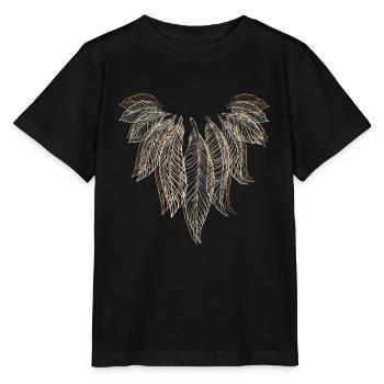 Federn Blätter Talisman Traumfänger - Stanley/Stella Kinder T-Shirt MINI CREATOR  - Schwarz - Vorne - Mikhail (115cm)